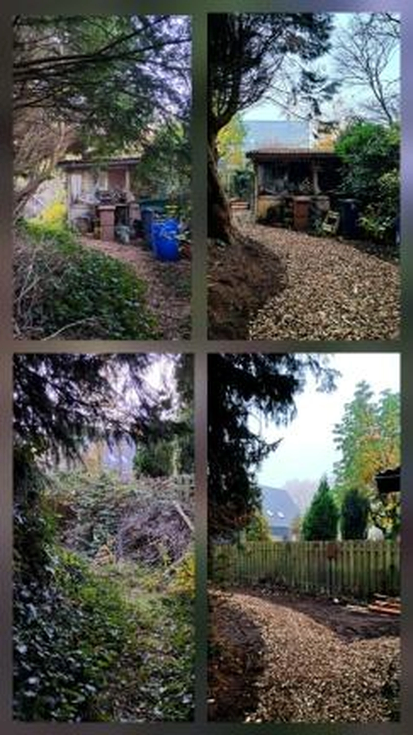 Corvin Stief – Garten- und Baumpflege, land- und forstwirtschaftliche Dienstleistungen - Allgemeine Gartenarbeiten vorher und nachher